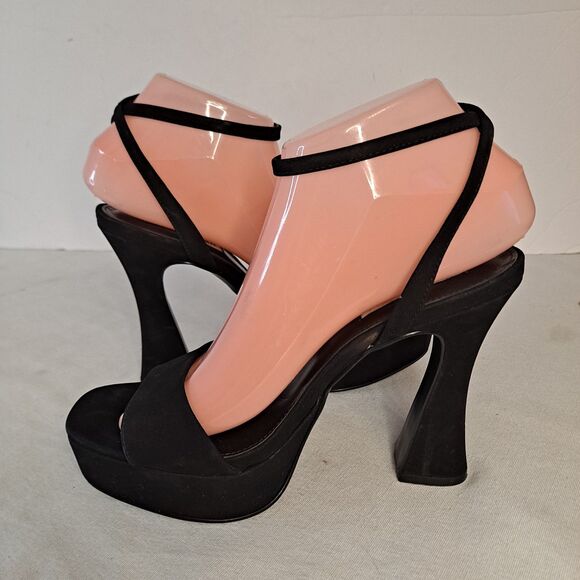 Steve Madden Lashed  Ankle Strap Dressy Platform Sandals Women's Sz 7.5M Black - Picture 5 of 11